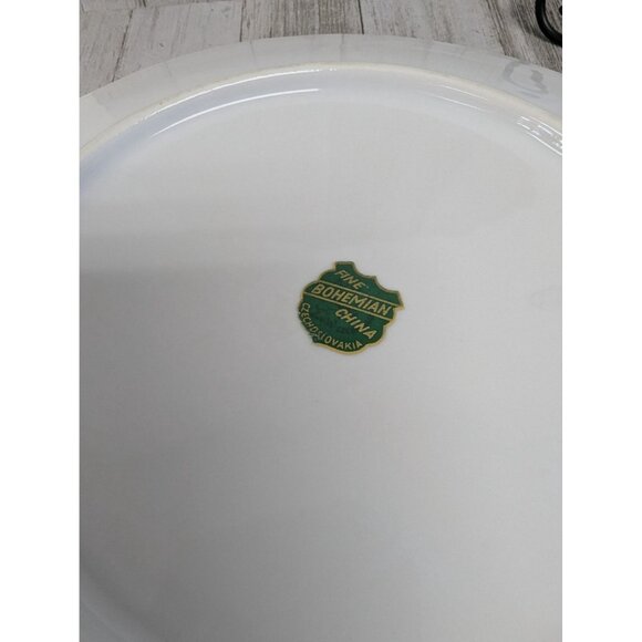 Vintage BOHEMIAN Fine China Set of 2 Dinner Plates Czechoslovakia BOH53 - Picture 6 of 6